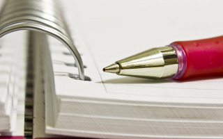 red pen on paper