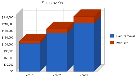 Hair removal business plan, strategy and implementation summary chart image