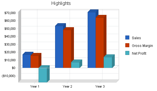 Handyman maintenance business plan, executive summary chart image