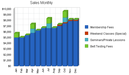 Karate business plan, strategy and implementation summary chart image