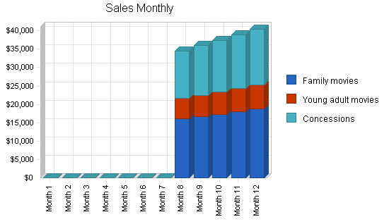 Movie theater business plan, strategy and implementation summary chart image