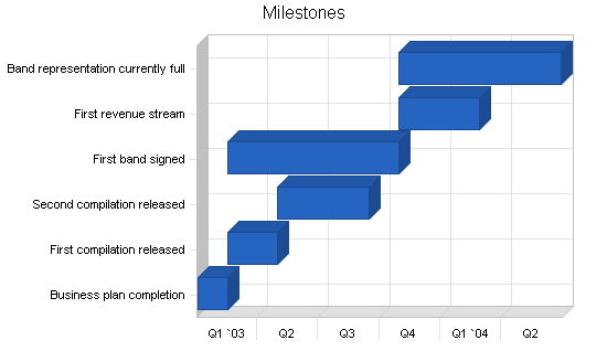 Music recording producer business plan, strategy and implementation summary chart image