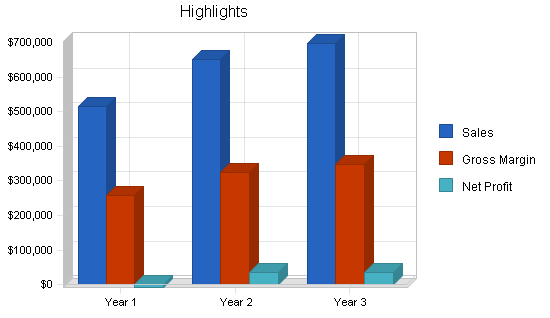 Musical instrument store business plan, executive summary chart image