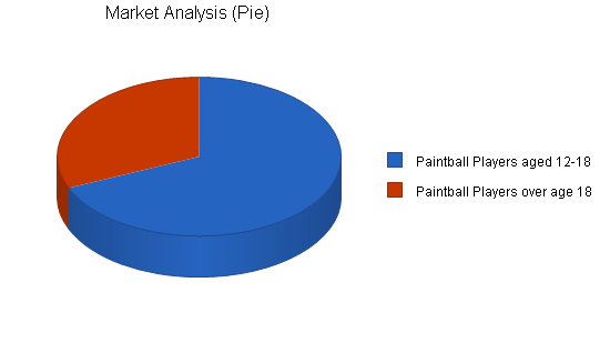 Paintball products retail business plan, market analysis summary chart image