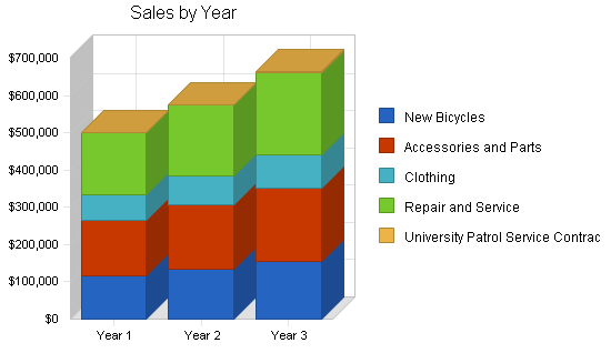 Retail bicycle shop business plan, strategy and implementation summary chart image