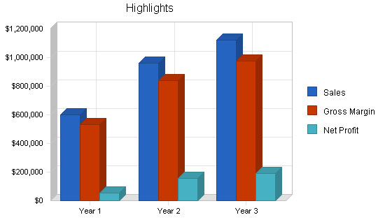 Travel agency business plan, executive summary chart image